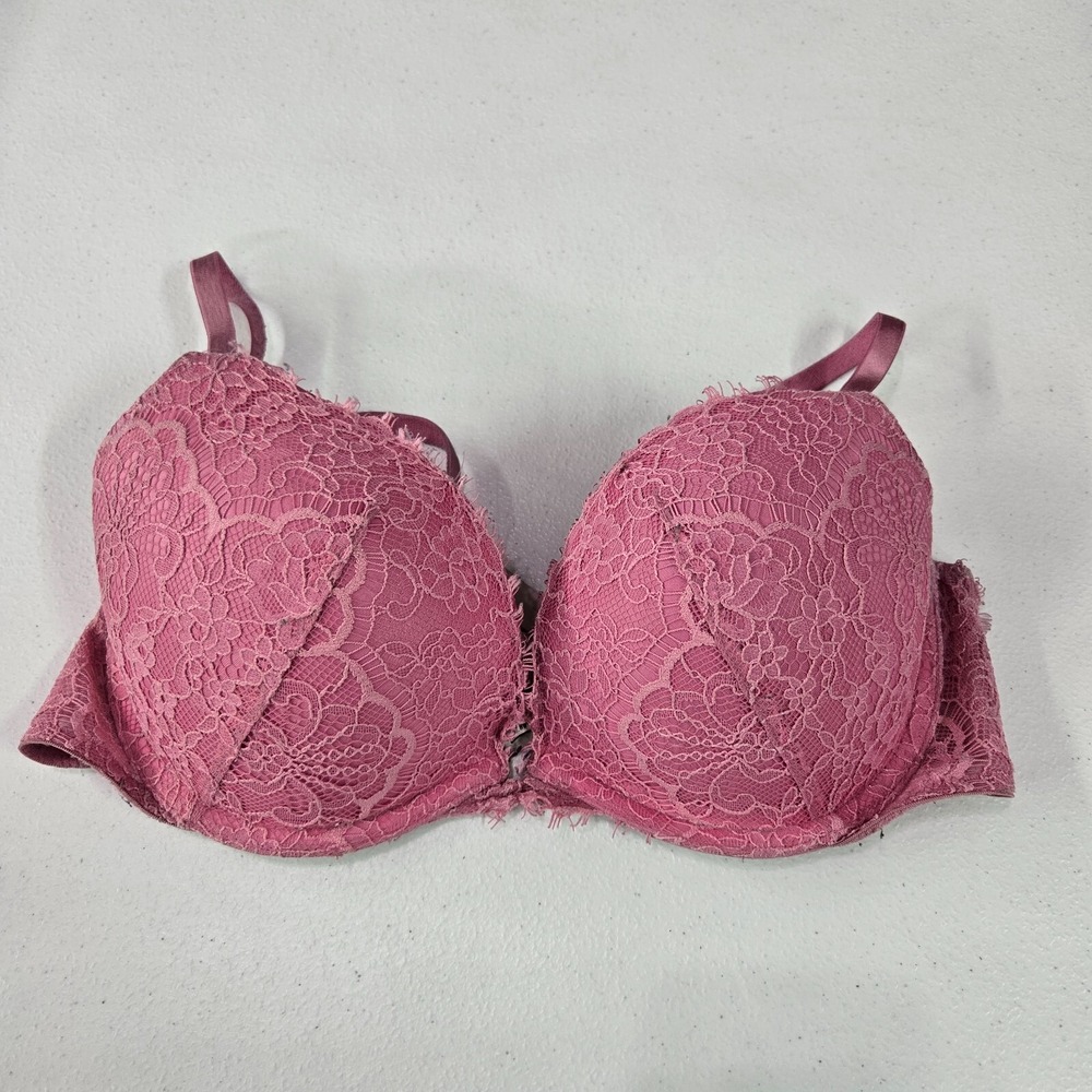 Victoria Secret Women Bra 32D Pink Dream Angels Push Up Underwire Lace